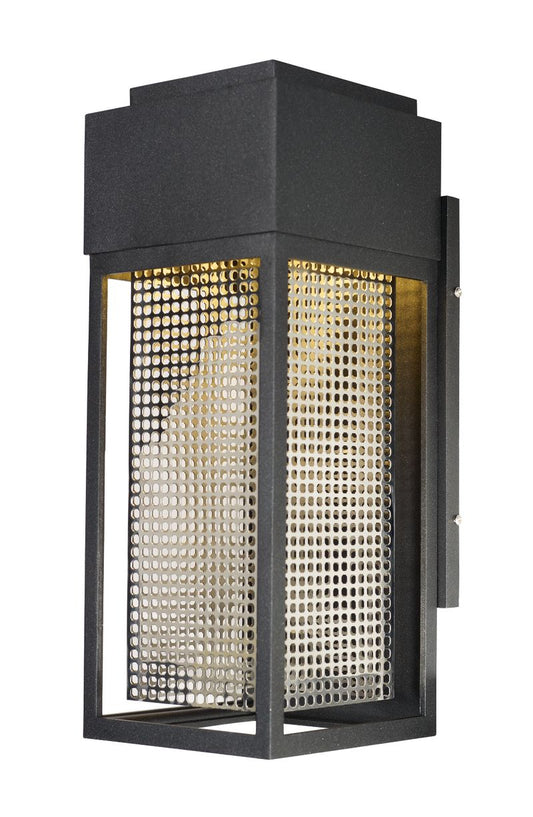 Townhouse 7" Single Light Outdoor Wall Sconce in Galaxy Black and Stainless Steel