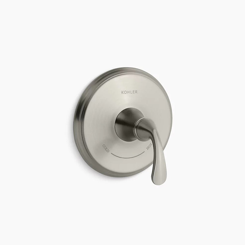 Forte Sculpted Single-Handle Thermostatic Valve Trim in Vibrant Brushed Nickel