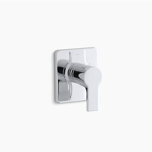 Singulier Single-Handle Transfer Valve Trim in Polished Chrome