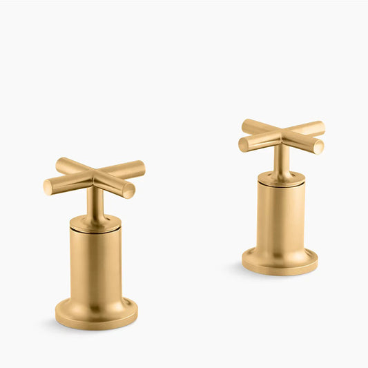 Purist Two Cross Handle Valve Trim in Vibrant Brushed Moderne Brass