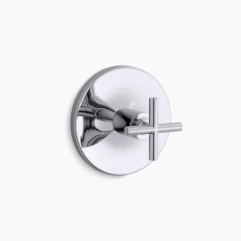 Purist Single Cross Handle Thermostatic Valve Trim in Polished Chrome