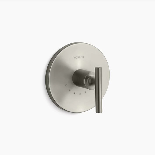 Purist Single Lever Handle Thermostatic Valve Trim in Vibrant Brushed Nickel