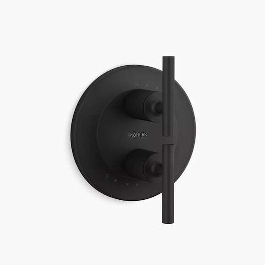 Purist Two-Handle Stacked Valve Trim in Matte Black