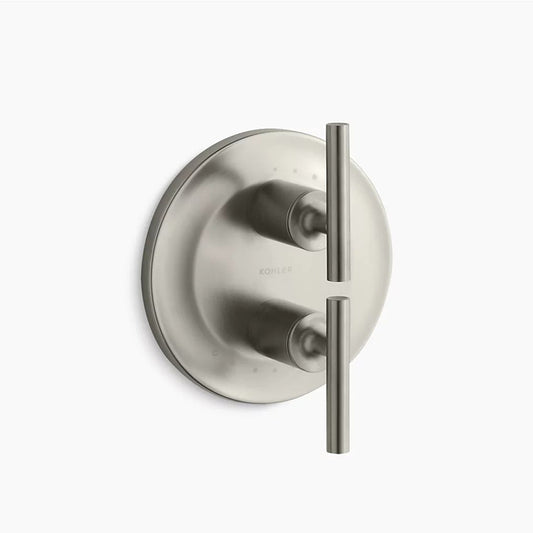 Purist Two-Handle Stacked Valve Trim in Vibrant Brushed Nickel