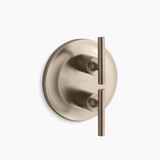 Purist Two-Handle Stacked Valve Trim in Vibrant Brushed Bronze