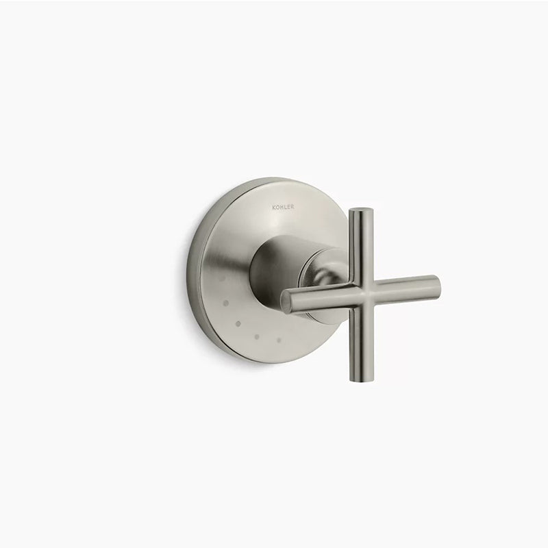 Purist Single Cross Handle Volume Control Trim in Vibrant Brushed Nickel