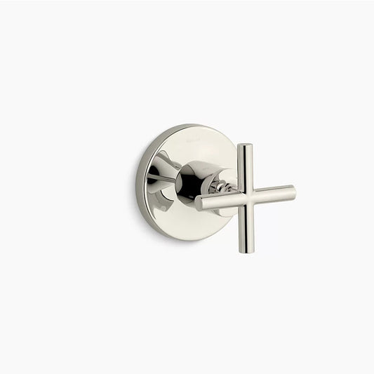 Purist Single Cross Handle Transfer Valve Trim in Vibrant Polished Nickel