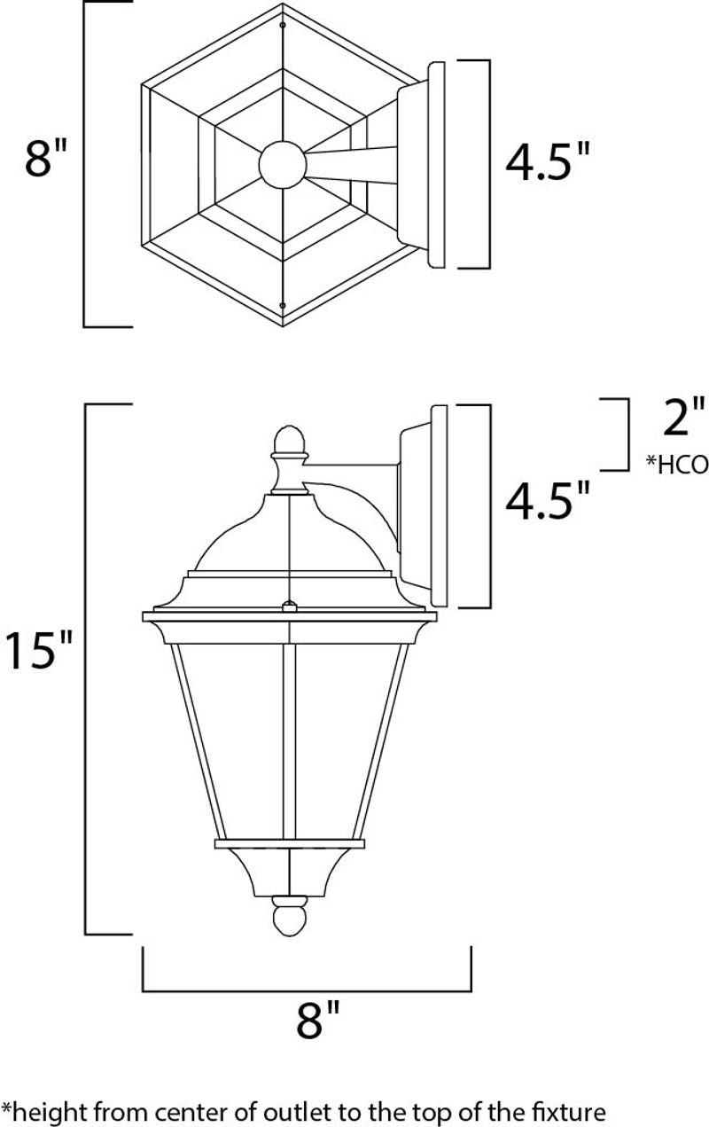 Westlake E26 8' Single Light Hanging Outdoor Wall Sconce in Black
