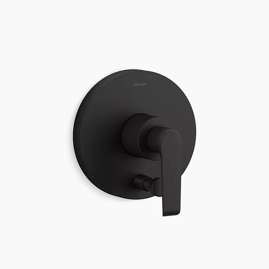 Avid Single-Handle Valve Trim in Matte Black with Diverter