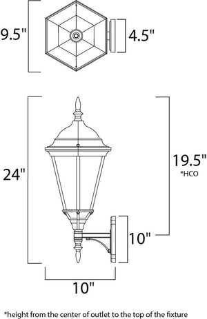 Westlake E26 9.5' Single Light Upright Outdoor Wall Sconce in Rust Patina