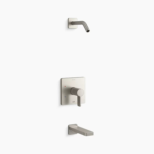 Parallel Single-Handle Tub & Shower Faucet in Vibrant Brushed Nickel