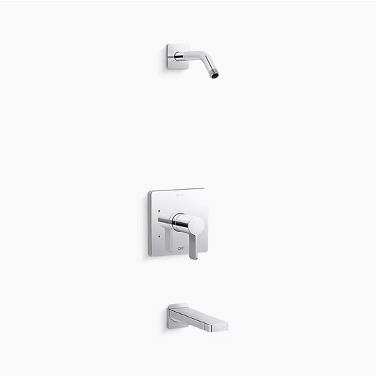Parallel Single-Handle Tub & Shower Faucet in Polished Chrome