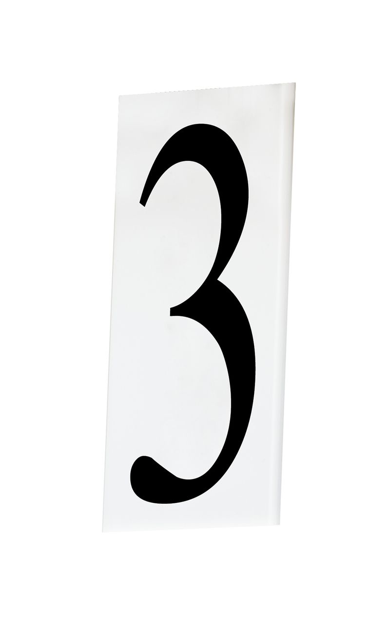 Address 5' Number 3 Tile in White