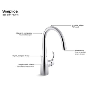 Simplice Bar Kitchen Faucet in Matte Black