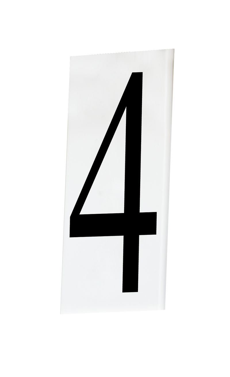 Address 5' Number 4 Tile in White