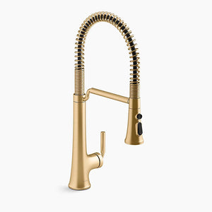 Tone Pre-Rinse Kitchen Faucet in Vibrant Brushed Moderne Brass