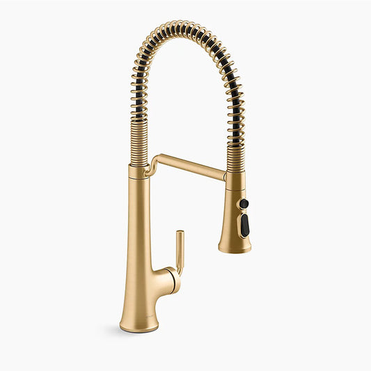 Tone Pre-Rinse Kitchen Faucet in Vibrant Brushed Moderne Brass