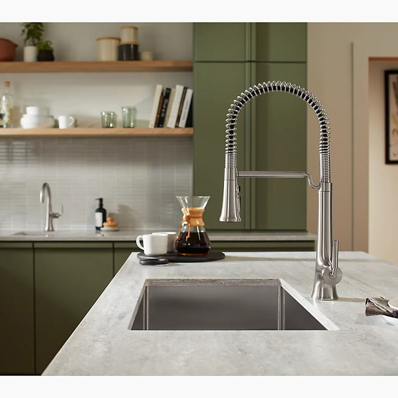 Tone Pre-Rinse Kitchen Faucet in Vibrant Brushed Moderne Brass