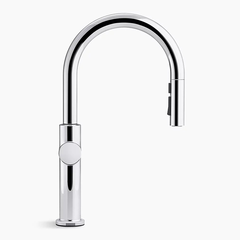 Crue Pull-Down Kitchen Faucet in Vibrant Brushed Moderne Brass
