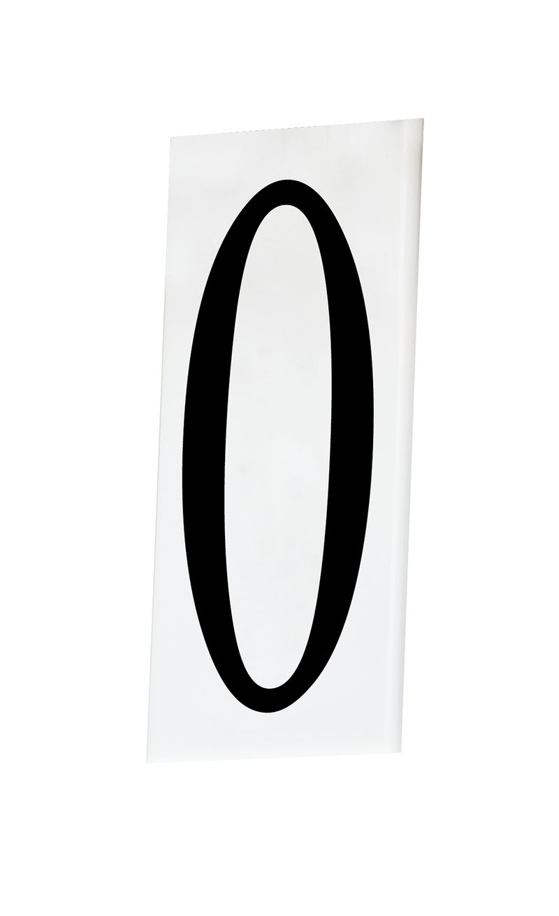 Address 5' Number 0 Tile in White