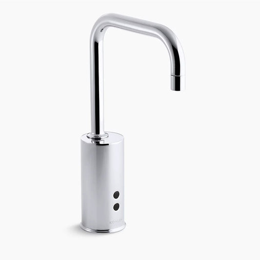 Gooseneck Touchless Hybrid-Powered Bathroom Faucet in Polished Chrome