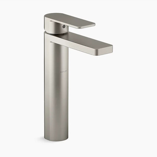 Parallel Vessel Single-Handle Bathroom Faucet in Vibrant Brushed Nickel