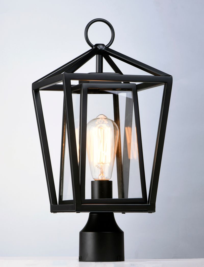 Artisan 17.25' Single Light Outdoor Post Lantern in Black
