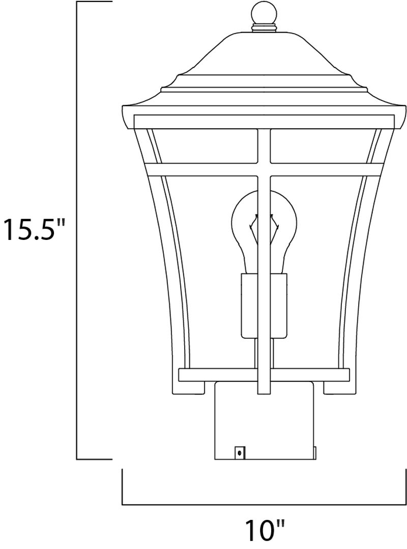 Balboa VX 15.5' Single Light Outdoor Pole/Post Mount in Copper Oxide