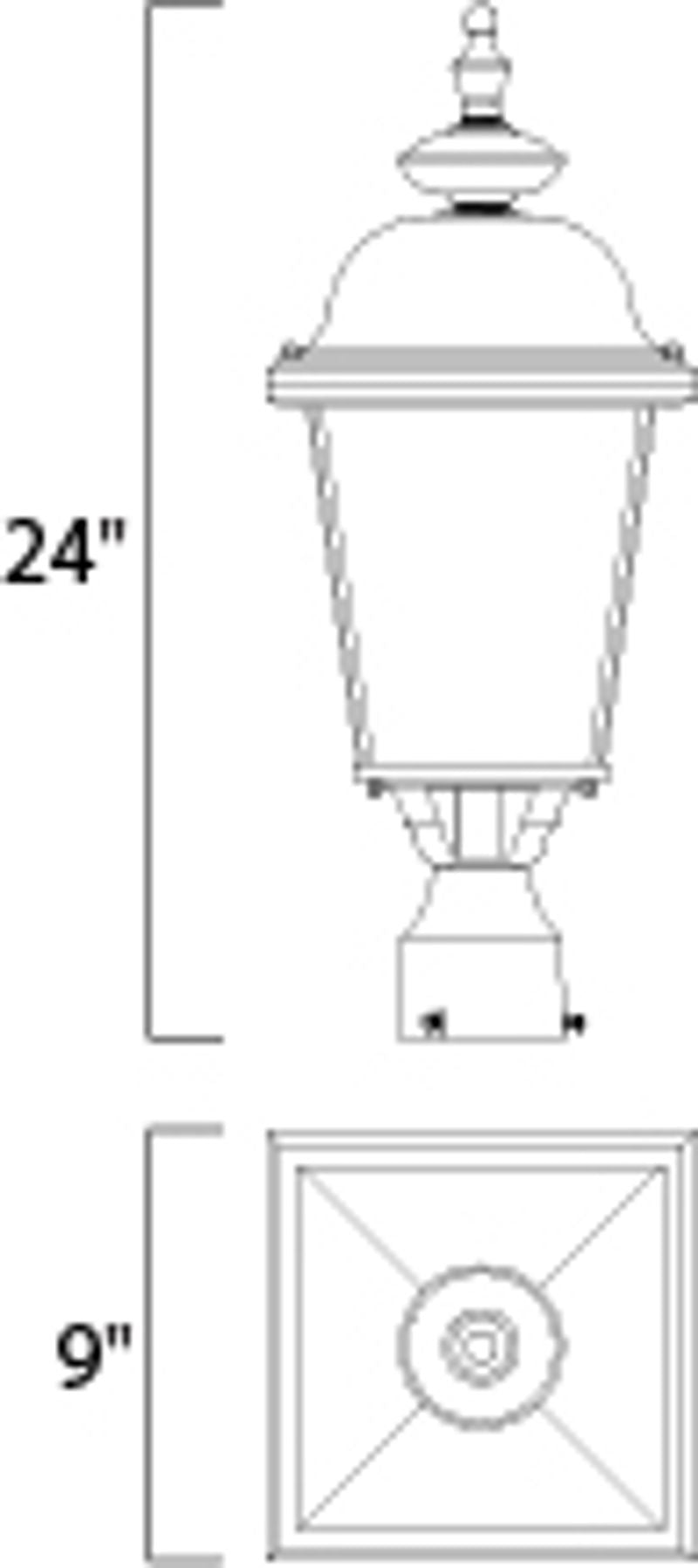 Builder Cast 24' 3 light Outdoor Pole/Post Mount in Black