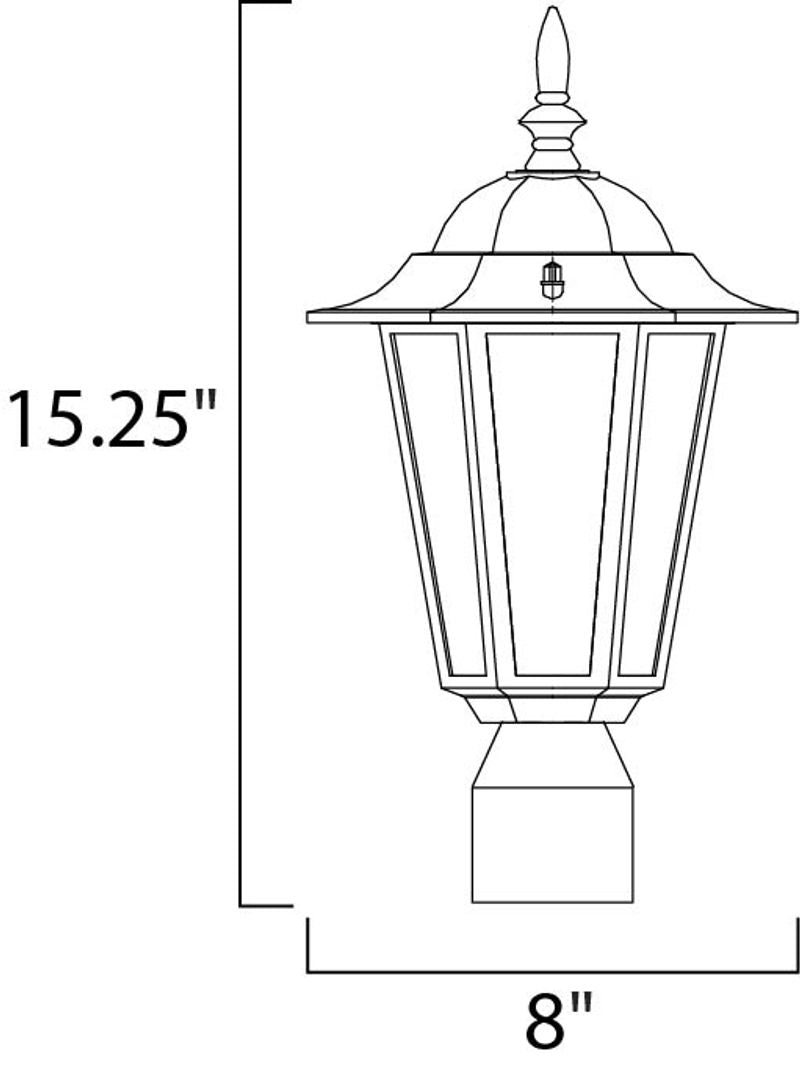 Builder Cast 15.25' Single Light Outdoor Pole/Post Mount in Black