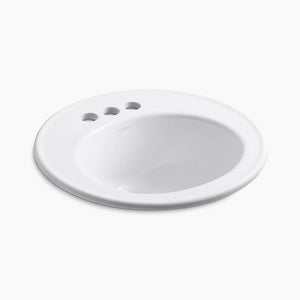 Brookline 19' x 19' x 10' Vitreous China Drop-In Bathroom Sink in White - Centerset Faucet Holes