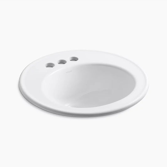 Brookline 19" x 19" x 10" Vitreous China Drop-In Bathroom Sink in White - Centerset Faucet Holes