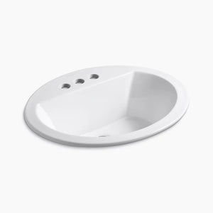 Bryant 16.5' x 20.13' x 7.63' Vitreous China Drop-In Bathroom Sink in White - Centerset Faucet Holes