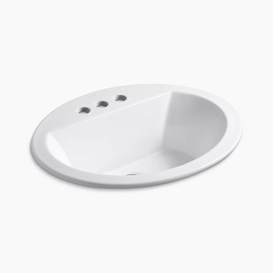 Bryant 16.5" x 20.13" x 7.63" Vitreous China Drop-In Bathroom Sink in White - Centerset Faucet Holes