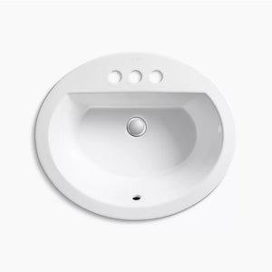 Bryant 16.5' x 20.13' x 7.63' Vitreous China Drop-In Bathroom Sink in White - Centerset Faucet Holes