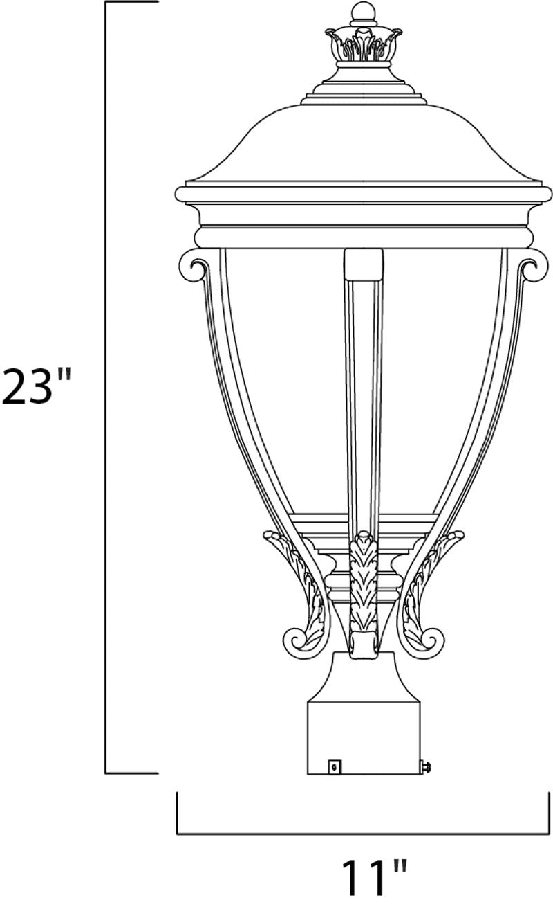 Camden VX 23' 3 light Outdoor Pole/Post Mount in Golden Bronze