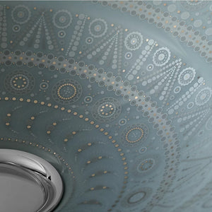 Caravan Nepal Conical Bell 16.25' x 16.25' x 6.38' Vitreous China Vessel Bathroom Sink in Translucent Blue Glaze