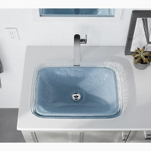 Inia Wading Pool 14.94' x 20.63' x 4.69' Glass Vessel Bathroom Sink in Ice