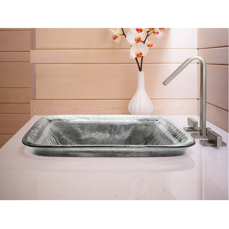 Inia Wading Pool 14.94' x 20.63' x 4.69' Glass Vessel Bathroom Sink in Opaque Dew