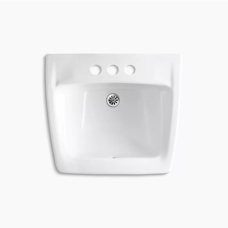 Chesapeake 17.25' x 19.25' x 8.13' Vitreous China Wall Mount Bathroom Sink in White - Centerset Faucet Holes