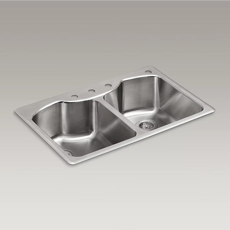 Octave 22' x 33' x 9.31' Stainless Steel Double-Basin Dual-Mount Kitchen Sink