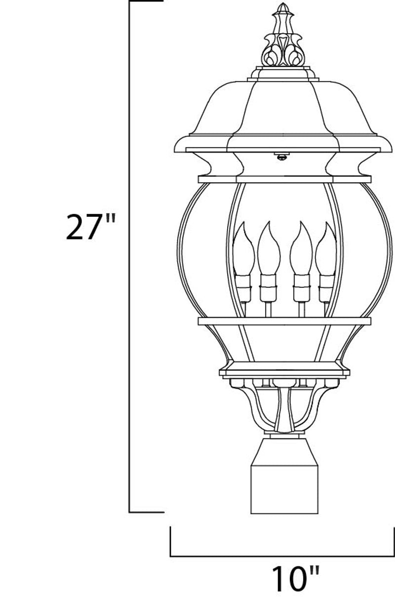Crown Hill 27' 4 light Outdoor Pole/Post Mount in Black