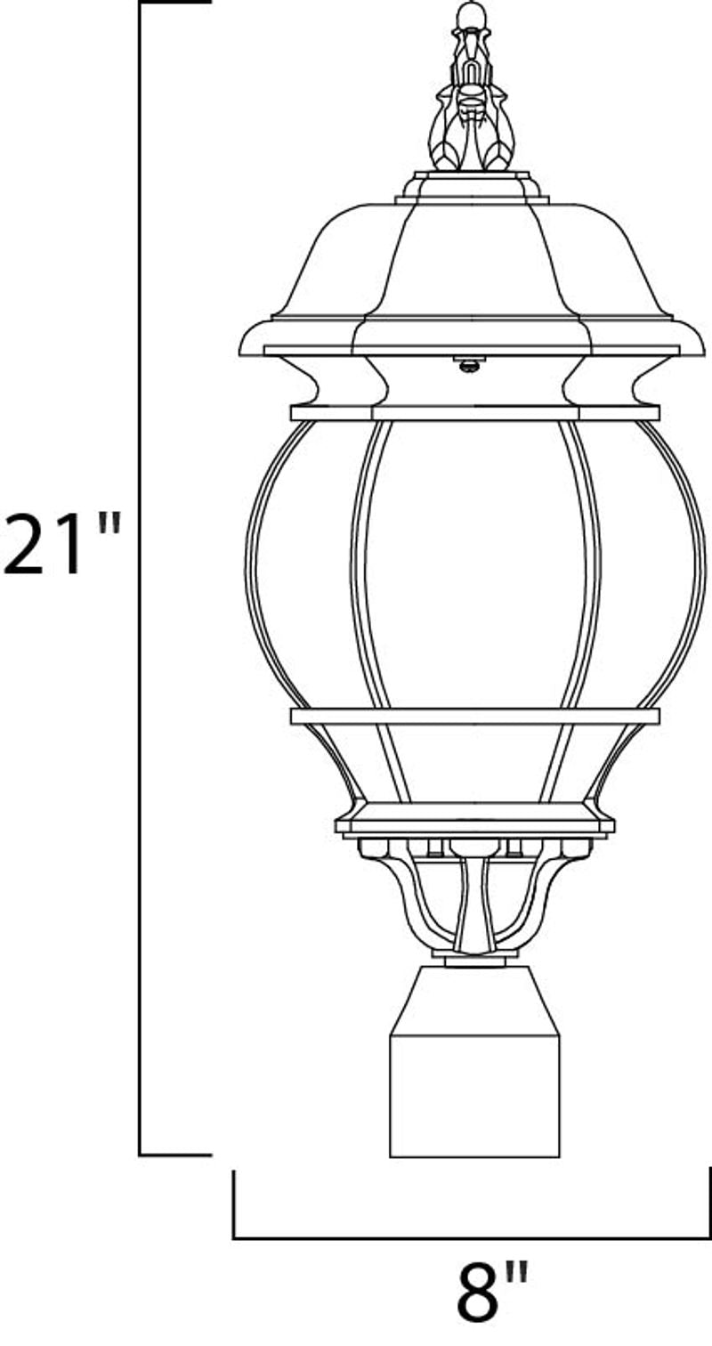 Crown Hill 21' 3 light Outdoor Pole/Post Mount in Black