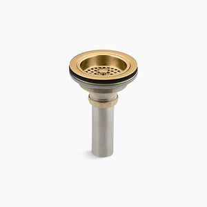 Duostrainer Kitchen Sink Drain Tailpiece in Vibrant Brushed Moderne Brass