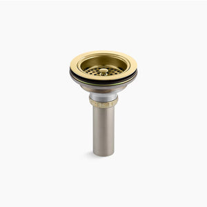 Duostrainer Kitchen Sink Drain Tailpiece in Vibrant Polished Brass