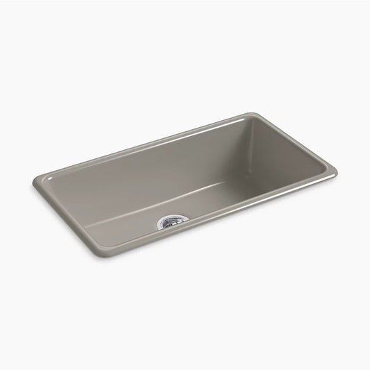 Iron/Tones 18.75" x 33" x 9.63" Enameled Cast Iron Single-Basin Dual-Mount Kitchen Sink in Cashmere