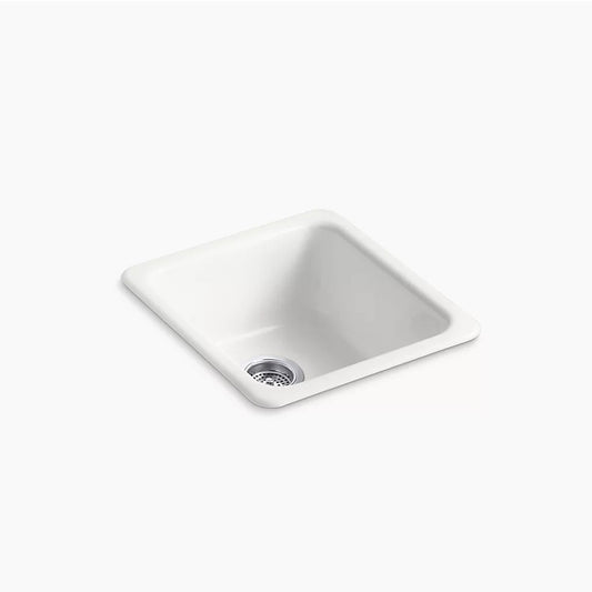 Iron/Tones 18.75" x 17" x 8.25" Enameled Cast Iron Single-Basin Dual-Mount Kitchen Sink in Sea Salt