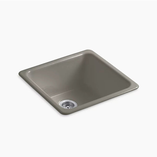 Iron/Tones 20.88" x 20.88" x 10" Enameled Cast Iron Single-Basin Dual-Mount Kitchen Sink in Cashmere