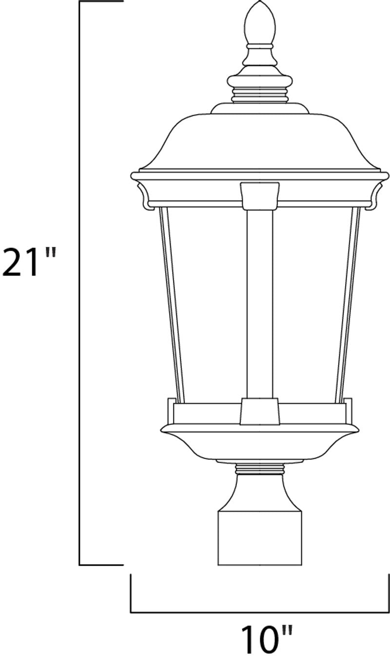 Dover VX 21' 3 light Outdoor Pole/Post Mount in Bronze