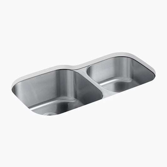 Undertone Preserve 20.13" x 35.13" x 9.75" Stainless Steel Double-Basin Undermount Kitchen Sink